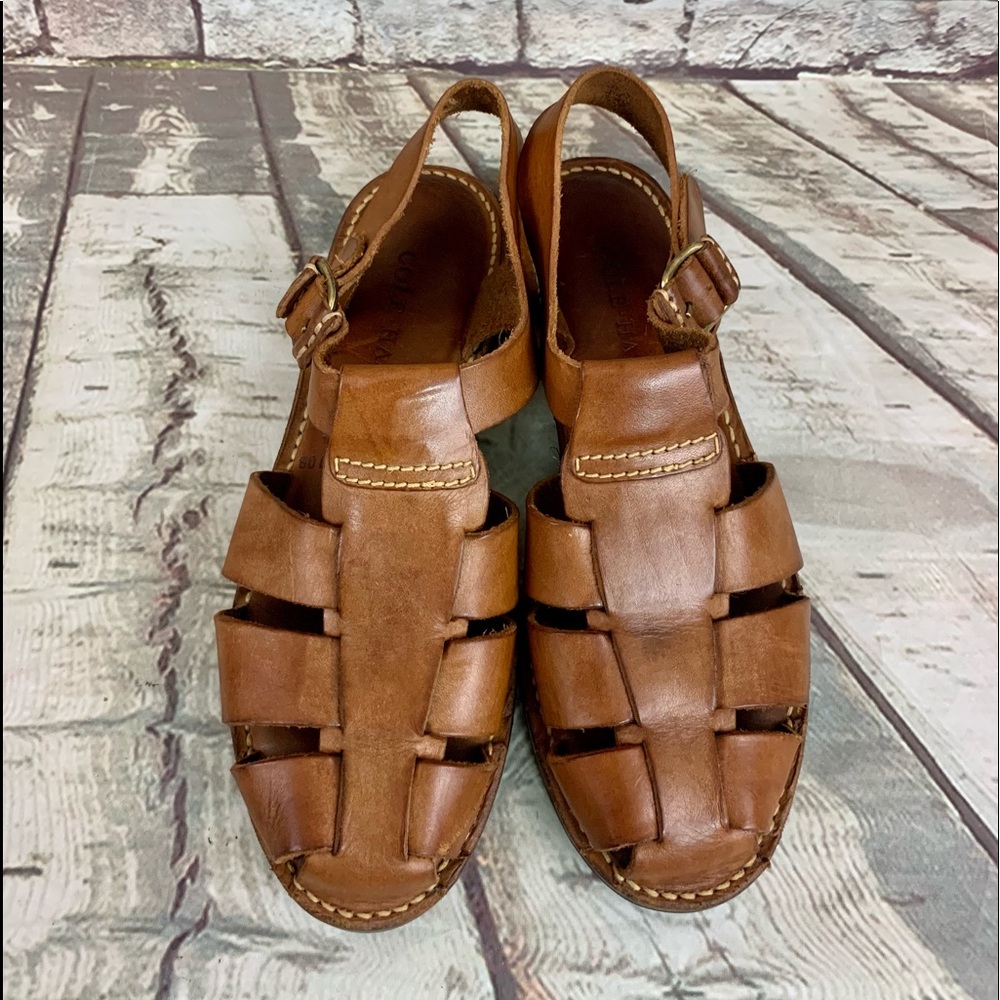 Cole Haan Brazil Brown Buckle Fisherman Sandals 10